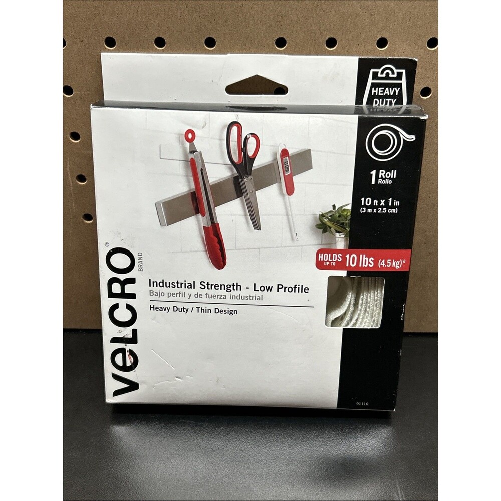 Velcro Heavy Duty Industrial Strength -Low Profile- (White 10' x 1" Roll) #91110